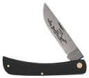 Case 00092 Sod Buster  3.70" Folding Skinner Plain Etched As-Ground Tru-Sharp SS Blade/Smooth Black Synthetic Handle 101006