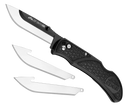 Outdoor Edge OX30C Onyx Lite 3" Folding Plain 420J2 Stainless Steel Blade Black Trimond Textured Polymer Handle 37655