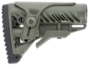 FAB Defense FXGLR16CPG GLR-16  Tactical Buttstock for AR-15/ M4 w/Adjustable Cheek-Rest & Anti-Rattle Mechanism OD Green Polymer 136690