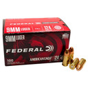 Federal American Eagle Handgun Ammo 9mm Luger 124 gr FMJ 1150 fps 100/ct FAAE9AP100