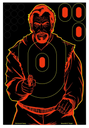 Birchwood Casey 34647 Shoot-N-C Reactive Target Self-Adhesive Paper Black/Red 12"x18" Bad Guy Silhouette 12 Pack 136556