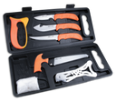 Outdoor Edge WP2 Wild Pak  Multiple Skinner w/Gut Hook/Saw/Caper Plain/Saw 420J2 Stainless Steel Blade FRN Orange Handle 91989