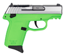 SCCY Industries CPX1TTLGRDRG3 CPX-1 Gen3 RDR 9mm Luger 10+1 3.10" Lime Green Polymer w/Picatinny Rail Serrated SS Slide Lime Green Polymer Grip 144610