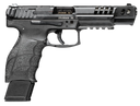 HK 81000553 VP9 Match 9mm Luger 20+1 5.51" Polygonal Rifled Barrel, Black Optic Ready/Serrated w/Ports Slide & Frame w/Picatinny Rail, Black Finger Grooved Polymer Grips, Ambidextrous 139531
