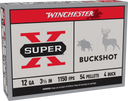 WINCHESTER SUPER X 12GA 3.5" 4 BUCK SHOT 54 PELLETS WINCXB12L4