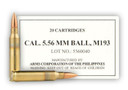 ARMSCOR 5.56X45 FMJ 55GR M193 20RD BX 1000RD CASE O17_ARMS50174