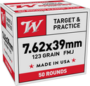 WINCHESTER USA 7.62X39 123G FMJ LC 50RD BX 500RD CS WINCW7623950