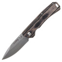 Uncle Henry Folding Knife 3" Drop Point Blade Brown Pakka Wood PF1227077