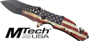 MC MTECH 3.75" DROP POINTFOLDER W/CUTTER US FLAG/SS MTA845F