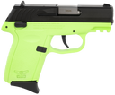 SCCY Industries CPX1CBLGG3 CPX-1 Gen3 9mm Luger 10+1 3.10" Lime Green Polymer w/Picatinny Rail Serrated Black Nitride SS Slide Lime Green Polymer Grip 144520