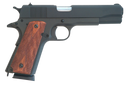 Cimarron 1911 1911  .45 ACP 8+1, 5.03" Black Steel Barrel, Black Parkerized Serrated Slide & Frame, Checkered Walnut Grips 156626