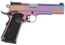 Girsan 391091 MC1911  Full Size Frame 45 ACP 8+1 5" Stainless Bull Barrel, Multi Color PVD Coating Serrated Steel Slide, Multi Color PVD Coating Steel Frame w/Beavertail, Black Textured Grip 175063