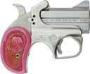 Bond Arms BAMB Mama Bear  357 Mag/38 Special 2rd 2.50" Stainless Steel Double Barrel & Frame, Auto Extractors & Rebounding Hammer, Blade Front/Fixed Rear Sights, Pink Wood Grip, Manual Safety 1664