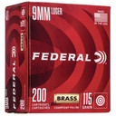 Federal Champion Training Handgun Ammuntion 9mm Luger 115 gr FMJ 1125 fps 200/ct FAWM51992