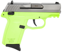 SCCY Industries CPX1TTLGG3 CPX-1 Gen3 9mm Luger 10+1 3.10" Lime Green Polymer w/Picatinny Rail Serrated SS Slide Lime Green Polymer Grip 144530