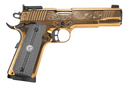 Girsan 390093 MC1911 S Lux 45 ACP 8+1 5" Gold Plated PVD Steel Barrel, Gold Finish Engraved Serrated w/Engraving Steel Slide, Gold Plated Steel Frame, Black G10 Grip 177039