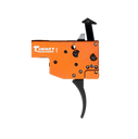 Timney Triggers 430 Replacement Trigger  Two-Stage Curved Trigger with 8 oz/1 lb Draw Weight & Black/Orange Finish for Tikka T3 100169