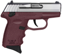 SCCY Industries CPX-4TTCR CPX-4  380 ACP 10+1 2.96" Crimson Red Polymer Serrated SS Slide Finger Grooved Crimson Red Polymer Grip 144589