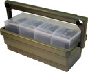 MTM SHOTSHELL BOX CADDY W/ 4</br>SS25 RND CLEAR SHOTSHELL BOXES SSC