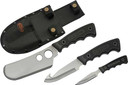 SZCO RITE EDGE 3PC SKINNINGSET W/BLACK RUBBER HNDL/SHEATH 211167