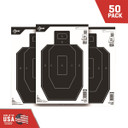 Allen EZ Aim Paper IPSC 1/2 Size Target 12x18 Black and White 50/ct AN1555150