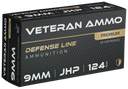Hyperion Munitions HMBX911 Veteran Ammo  9mm 124 gr Jacketed Hollow Point 50 Per Box/20 Case 167934