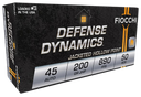 Fiocchi 45B500 Defense Dynamics  45ACP 200gr Jacketed Hollow Point 50 Per Box/10 Case 98279