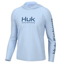 Huk Vented Pursuit Long Sleeve Hoodie Ice Water L ATH1200525476L
