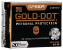 Speer 23606GD Gold Dot Personal Protection 380ACP 90gr Hollow Point 20 Per Box/10 Case 108154