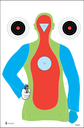 Action Target PRB21E100 Qualification High Visibility Fluorescent Silhouette Paper Hanging 23" x 35" Multi-Color 100 Per Box 116033