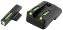 TruGlo TG13NV3A TFX  Black | Green Tritium & Fiber Optic White Outline Front Sight Green Tritium & Fiber Optic Rear Sight 95508