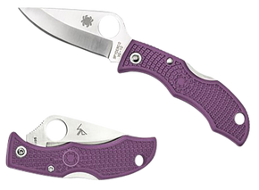 Spyderco LPRP3 Ladybug 3 Salt 1.94" Folding Plain Stonewashed H2 Steel Blade/Purple Bi-Directional Texturing FRN Handle 158094 Spyderco LPRP3 Ladybug 3 Salt 1.94" Folding Plain Stonewashed H2 Steel Blade/Purple Bi-Directional Texturing FRN Handle 158094