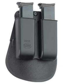 Fobus 6922P Double Mag Pouch  Black Polymer Paddle Compatible w/ Single Stack 95682