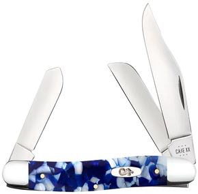 Case 50725 Mini Trapper Folding Clip Point/Spey Plain Mirror Polished Tru-Sharp SS Blade/ Blue Crackle Kirinite Handle 168458 Case 50725 Mini Trapper Folding Clip Point/Spey Plain Mirror Polished Tru-Sharp SS Blade/ Blue Crackle Kirinite Handle 168458