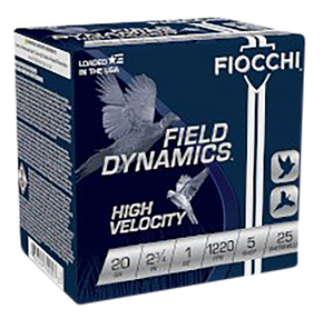 Fiocchi 20HV5 Field Dynamics High Velocity 20Gauge 2.75" 1oz 5Shot 25 Per Box/10 Case 116590