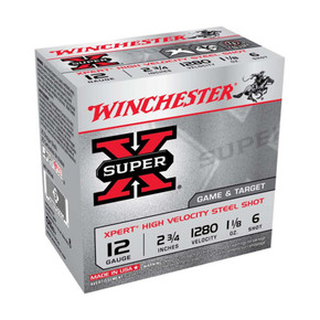 Winchester Super X Game and Target Shotshells 12 ga 2-3/4" 1-1/8 oz 1325 fps #6.5 25/ct WNWE12GTH65