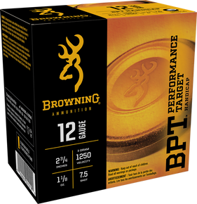 Browning Ammo B193641227 BPT Performance Target Handicap 12Gauge 2.75" 1 1/8oz 7.5Shot 25 Per Box/10 Case 116513 Browning Ammo B193641227 BPT Performance Target Handicap 12Gauge 2.75" 1 1/8oz 7.5Shot 25 Per Box/10 Case 116513