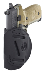 1791 Gunleather 4WH4SBLR 4-Way  IWB/OWB Size 04 Stealth Black Leather Belt Clip Compatible w/Glock 26/Springfield XD/XDS/S&W M&P Shield Plus Right Hand 112345