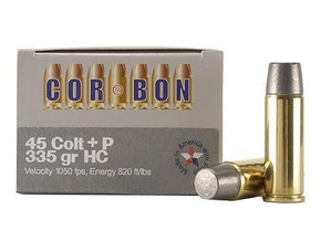 COR-BON Handgun Ammunition .45 Colt 335 gr HC 1050 fps 20/box CBCB45C335HC COR-BON Handgun Ammunition .45 Colt 335 gr HC 1050 fps 20/box CBCB45C335HC