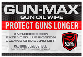 Real Avid AVGMW25 Gun-Max Gun Oil Against Corrosion & Lubricates Wipes 25 Count 143213