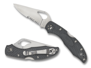 Spyderco BY04PSBK2 Byrd Meadowlark 2 Lightweight 2.87" Folding Drop Point Part Serrated 8Cr13MoV SS Blade Black Textured FRN Handle Includes Pocket Clip 70768 Spyderco BY04PSBK2 Byrd Meadowlark 2 Lightweight 2.87" Folding Drop Point Part Serrated 8Cr13MoV SS Blade Black Textured FRN Handle Includes Pocket Clip 70768