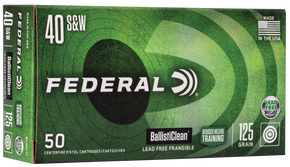 Federal BC40CT1 BallistiClean Reduced Hazard Training 40S&W 125gr Lead Free Frangible 50 Per Box/20 Case 121158 Federal BC40CT1 BallistiClean Reduced Hazard Training 40S&W 125gr Lead Free Frangible 50 Per Box/20 Case 121158
