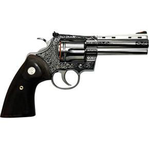 Colt Python "Filigree Frame and Barrel" Handgun .357 Mag 6rd Capacity 4.25" Barrel Stainless Finish Wood Grips CXPYTHONSP4WTSFB Colt Python "Filigree Frame and Barrel" Handgun .357 Mag 6rd Capacity 4.25" Barrel Stainless Finish Wood Grips CXPYTHONSP4WTSFB