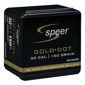 30 CALIBER (0.308'') 150GR GOLD DOT SOFT POINT 50/BOX BC .503 430105864 30 CALIBER (0.308'') 150GR GOLD DOT SOFT POINT 50/BOX BC .503 430105864