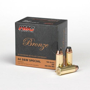 PMC Bronze Handgun Ammunition .44 Spl 180 gr JHP 980 fps 25/ct PM44SB