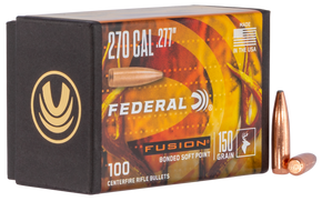 Federal FB277F4 Fusion Component 270 Win .277 150 gr Fusion Soft Point 100 Per Box/ 4 Case 113904 Federal FB277F4 Fusion Component 270 Win .277 150 gr Fusion Soft Point 100 Per Box/ 4 Case 113904