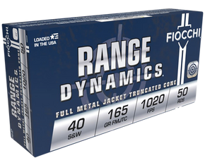 Fiocchi 40SWF Range Dynamics 40S&W 165gr Full Metal Jacket Truncated Cone 50 Per Box/20 Case 59061 Fiocchi 40SWF Range Dynamics 40S&W 165gr Full Metal Jacket Truncated Cone 50 Per Box/20 Case 59061
