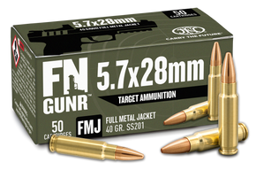 FN 10700032 GUNR 5.7x28mm 40gr Full Metal Jacket 50 Per Box/10 Case 159501 FN 10700032 GUNR 5.7x28mm 40gr Full Metal Jacket 50 Per Box/10 Case 159501