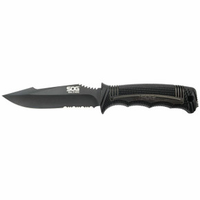 SOG SEAL Strike Knife 4.9" Partially Serrated Blade Black SGSOGSS1003CP