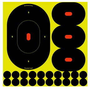 Birchwood Casey 34905 Shoot-N-C Reactive Target Self-Adhesive Paper Black/Yellow 9" Oval Silhouette 5 Pack 23365
